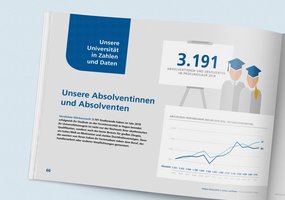Der Kapiteleinstieg zu den Daten und Fakten der FernUni Hagen ist sichtbar und zeigt eine Infografiken zu den Studierenden.